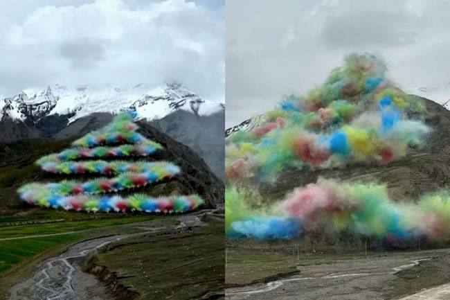 喜马拉雅山烟花秀引众怒 始祖鸟、蔡国强道歉了